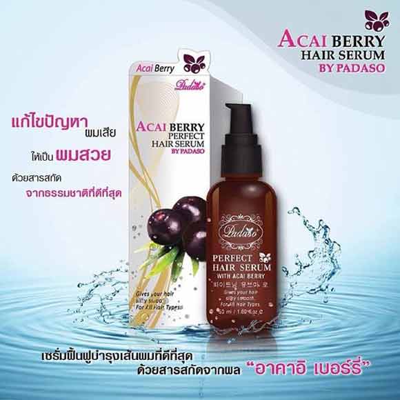 เซรั่มฟื้นบำรุงเส้นผม(Acai Berry Hair Serum By Padaso)