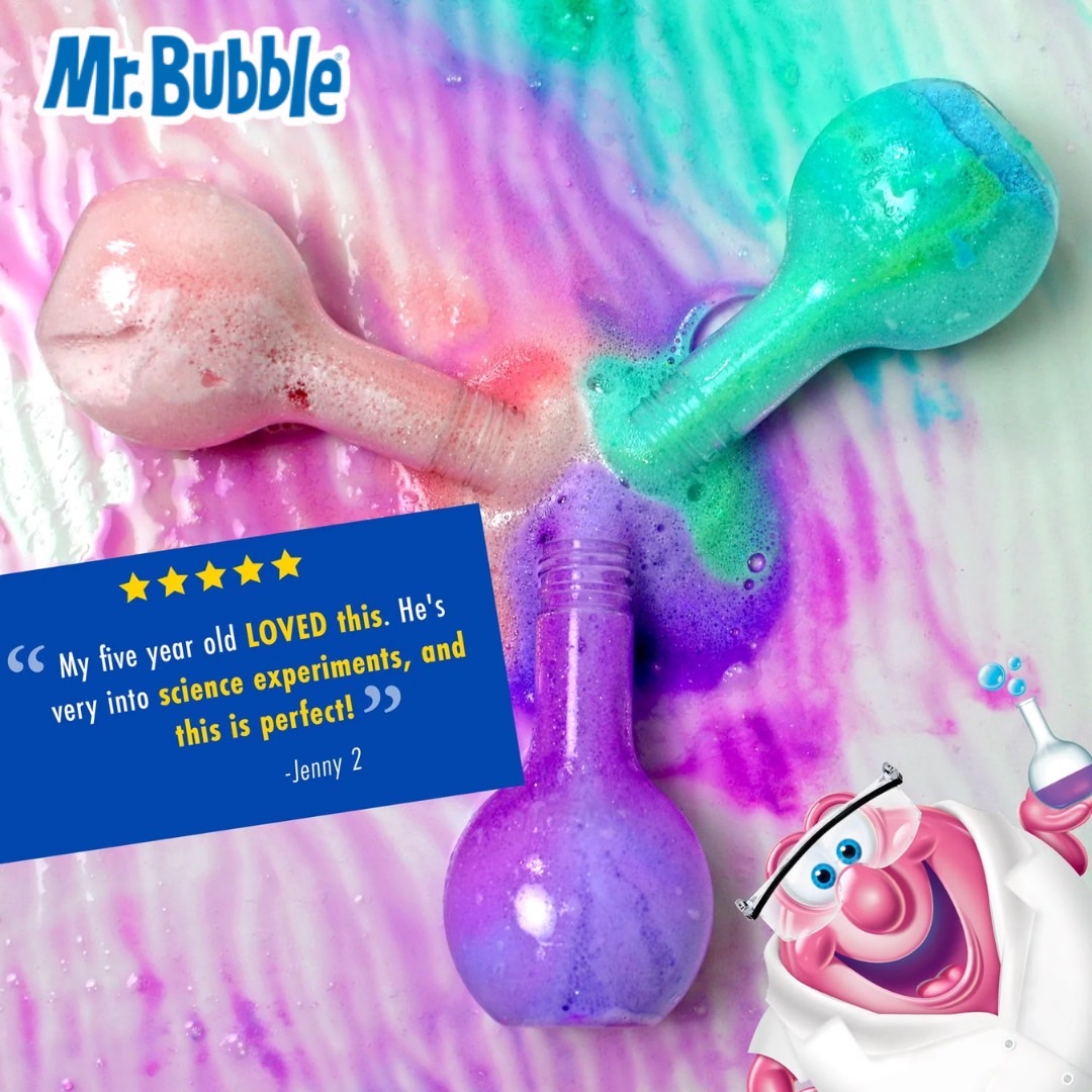 นำเข้า 🇺🇸 🫧 เปลี่ยนอ่างอาบน้ำให้กลายเป็นห้องทดลองสุดมันส์กับ Mr. Bubble Scientific & Terrific Bath Potion ราคา 390 บาท