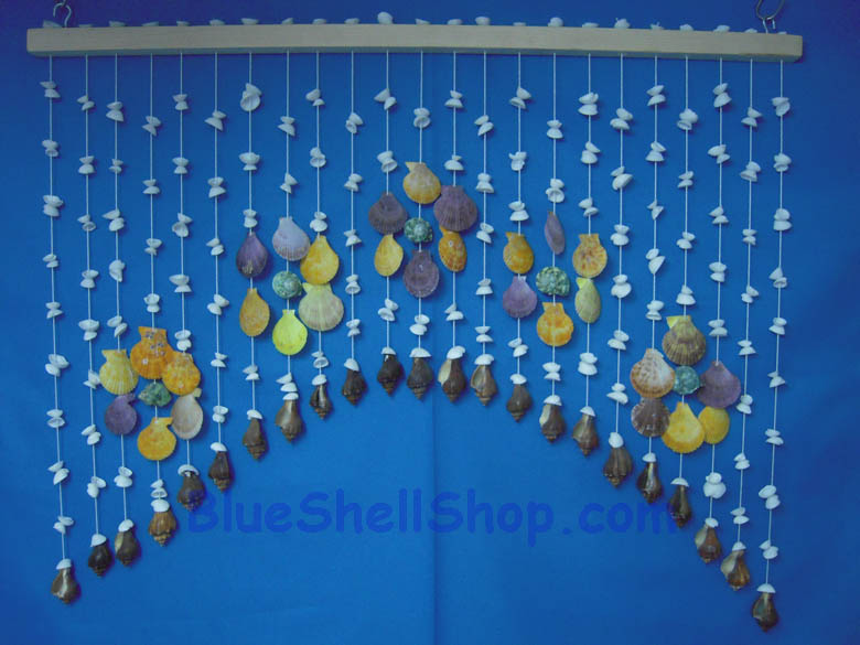 ม่านโค้งสั้นลายดอกไม้เชลล์สี