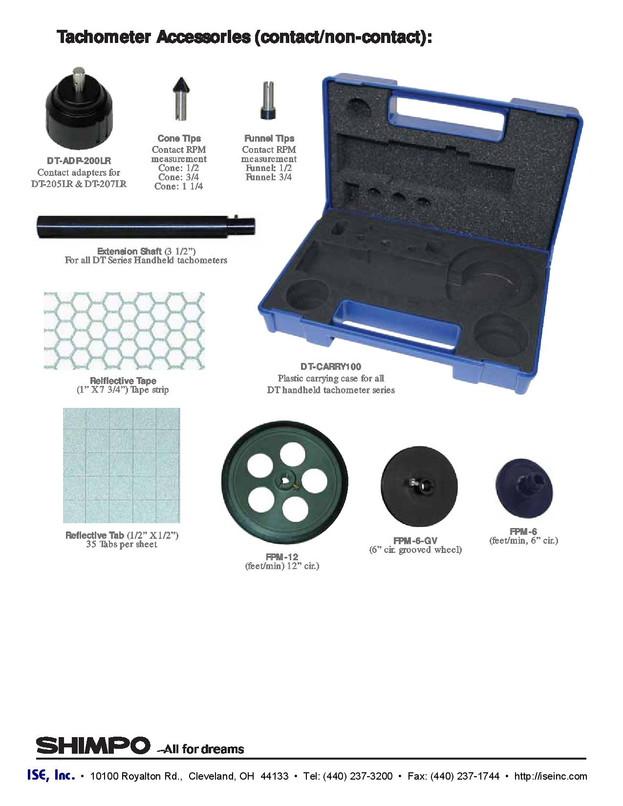 NidecShimpo รุ่นDT-205LR-S12เครื่องวัดวามเร็วขนาดล้อหมุน12นิ้ว,รอบHandheld Contact/Non-Contact LCD Tachometer LCD Display.