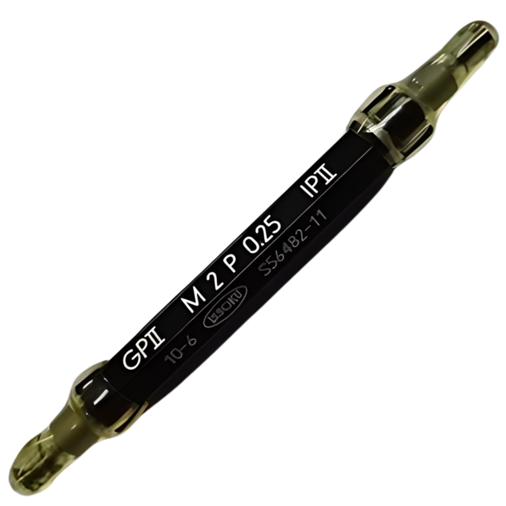 Issoku รหัสสินค้า M2.2P0.45-GPIP2 เกจวัดเกลียวในสำหรับวัดงานประกันคุณภาพมาตรฐานญี่ปุ่น,Thread plug gauge,taperlock type,M2.2x0.45-GPIP2,(JIS Class-2 for Inspection,metric coarse type),Go/NoGo set