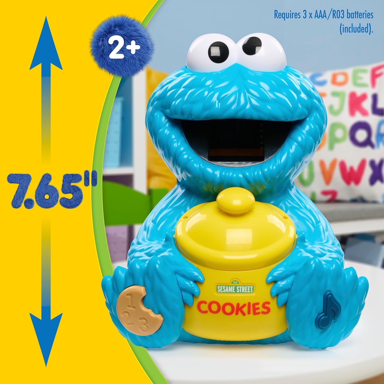 ‼ใหม่ของเล่นฝึกทักษะ🩵 นำเข้า🇺🇸 Just Play Sesame Street Cookie's Counting Jar - เพื่อการเรียนรู้และการศึกษา ของเล่นสำหรับเด็กตั้งแต่ 2 ขวบขึ้นไป 12 ชิ้น 20 วลีและเสียง🍪 ราคา 1890 บาท