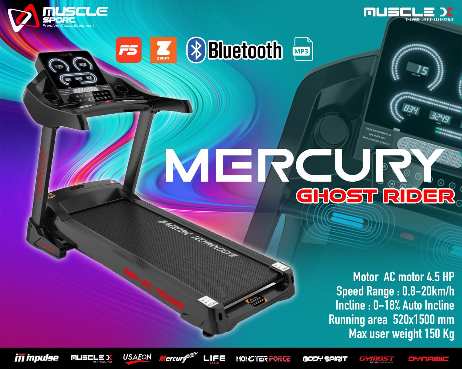 ลู่วิ่งไฟฟ้า Mercury Ghost Rider มอเตอร์AC