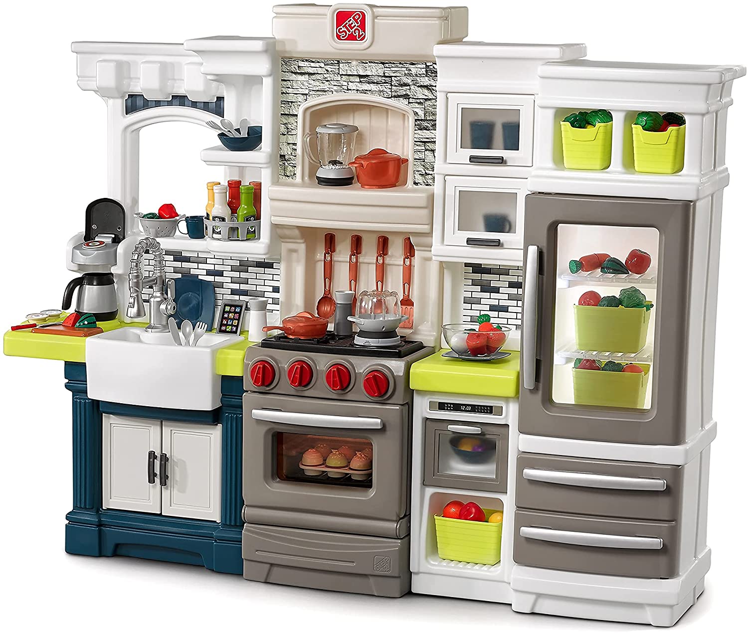 ล็อตใหม่ ชุดครัวเสมือนจริงชุดใหญ่สุดว้าว!! Step2 Edge Kitchen Over 70-Pc Play Food & Toy Accessories Set Included. ราคา 25,000 บาท