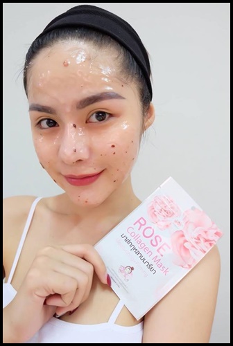 มาส์กกุหลาบคอลลาเจน มารียา Rose Collagen Mask