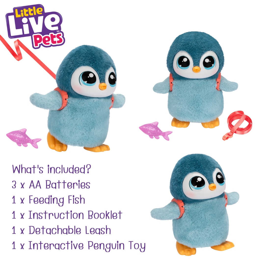 นำเข้า 🇺🇸 💖🐧เพนกวินตัวโปรดสุดน่ารัก Little Live Pets Walking Penguin My Pet Waddlesชีวิตชีวาด้วย เสียงและปฏิกิริยาโต้ตอบกว่า 25 แบบ