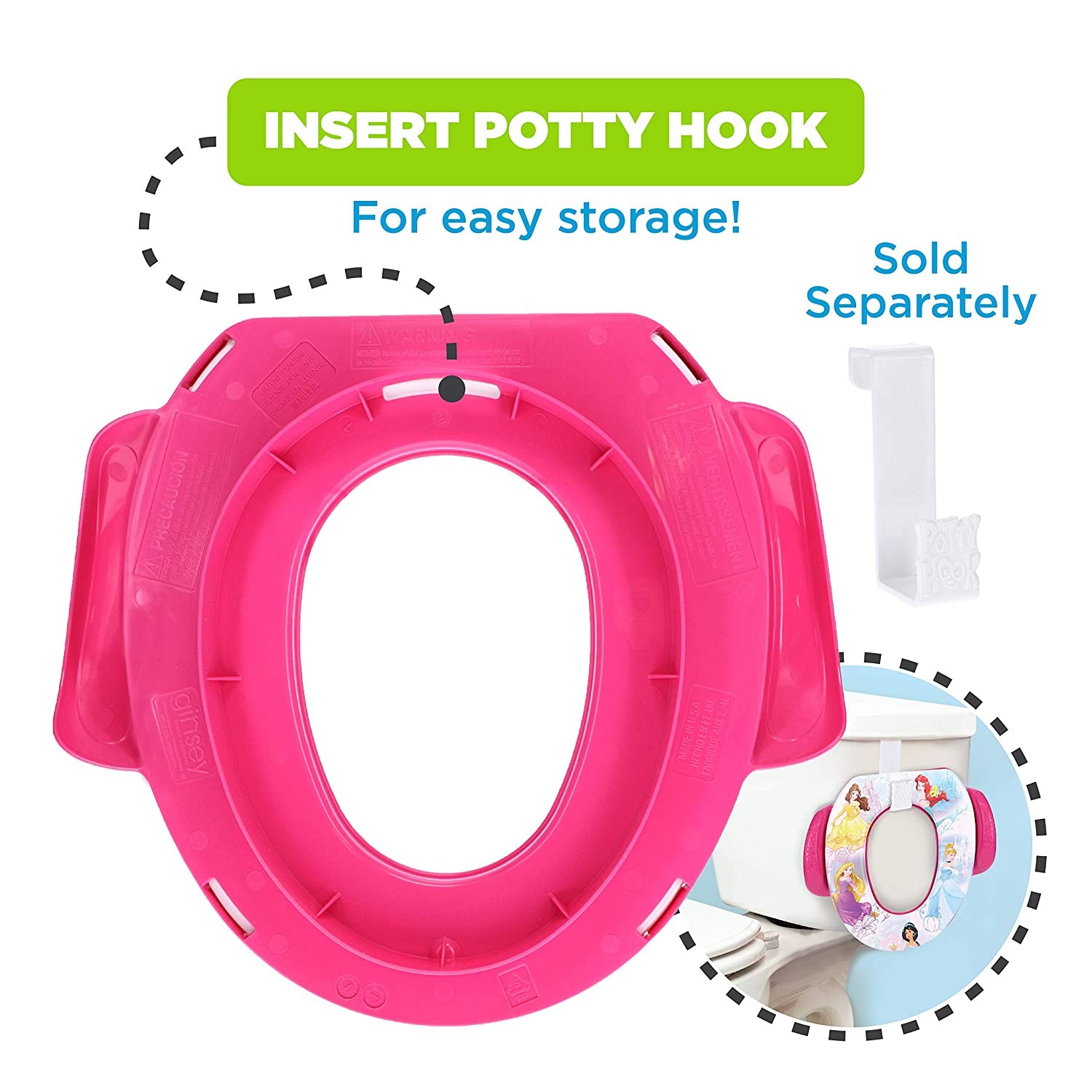เบาะรองชักโครกเด็ก ลายเจ้าหญิง Disney Princess "Adventure is Waiting" Soft Potty Seat with Potty Hook