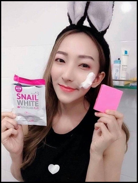 สบู่สเนลไวท์ Snail White Gluta Collagen Plus3 Soap โฉมใหม่