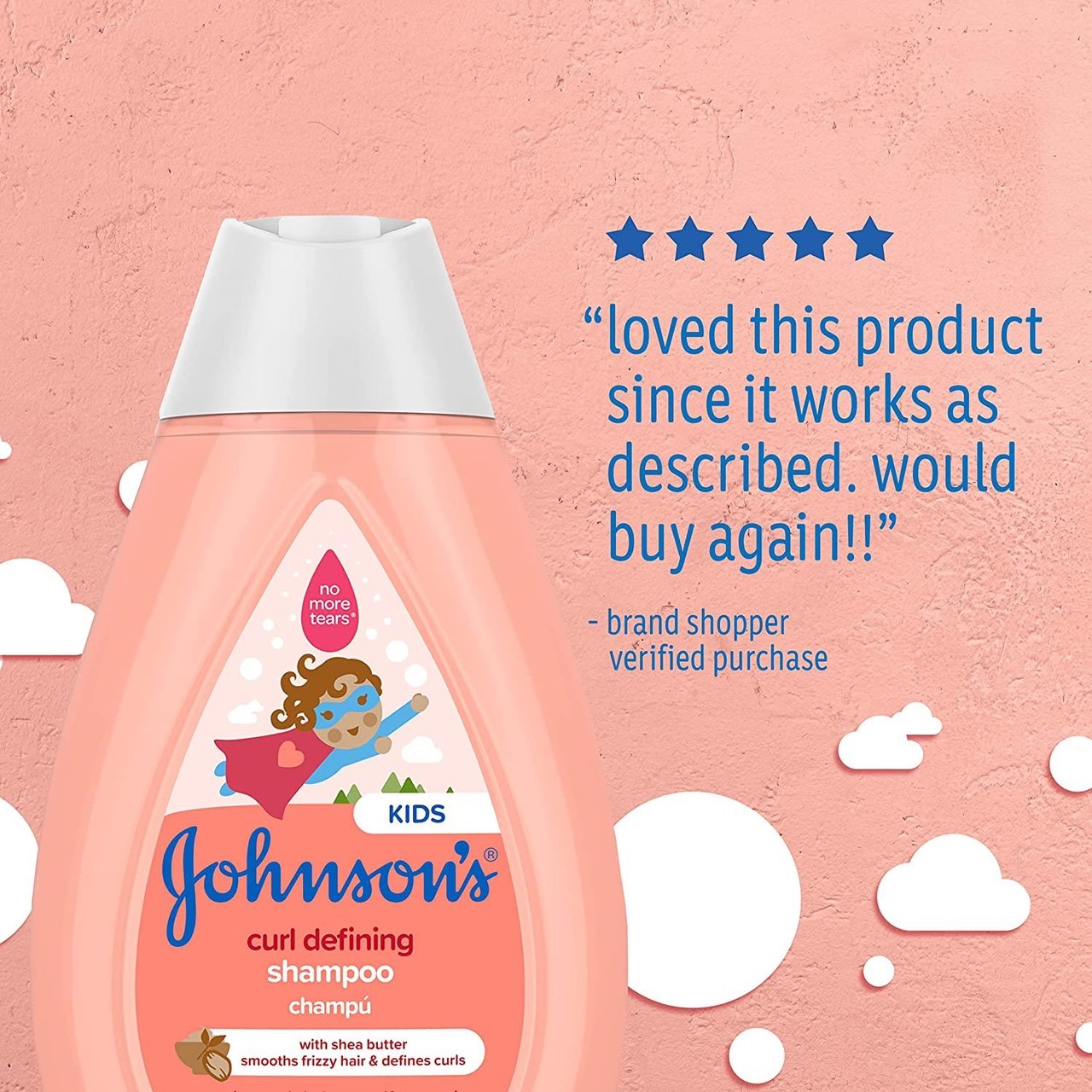 ใหม่🇺🇸 แชมพูสำหรับเด็กผมหยิก หยักศก Johnson's Kids Curl Defining Shampoo with Shea Butter, Tear Free Hair Products for Curly Hair, 13.6 oz ราคา 420 บาท