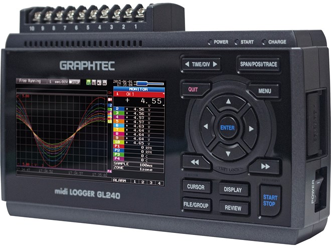 Graphtec รหัส GL240 เครื่องบันทึกข้อมูลGraphtec GL240 data logger midi