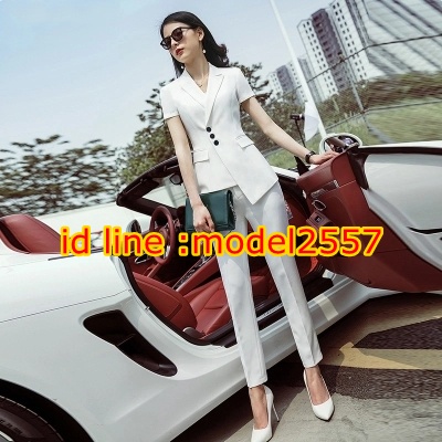 UP6112001 ชุดสูทสีขาวดำ สาวทำงานเกาหลีงานพรีเมี่ยม ขาว ดำ S-4XL UP6112001 ตัว
