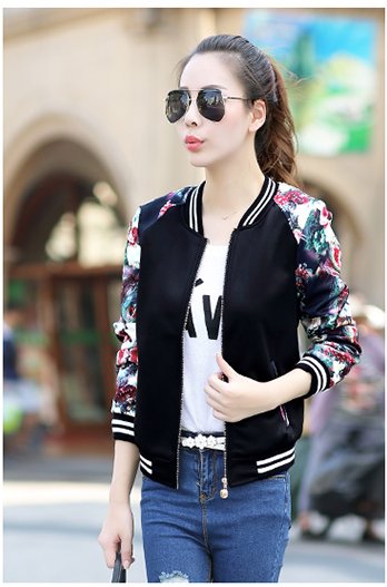 เสื้อคลุมคาดิแกนเบสบอลกันหนาวแต่งดอกไม้แขนหวาน KW6007001 ตัว