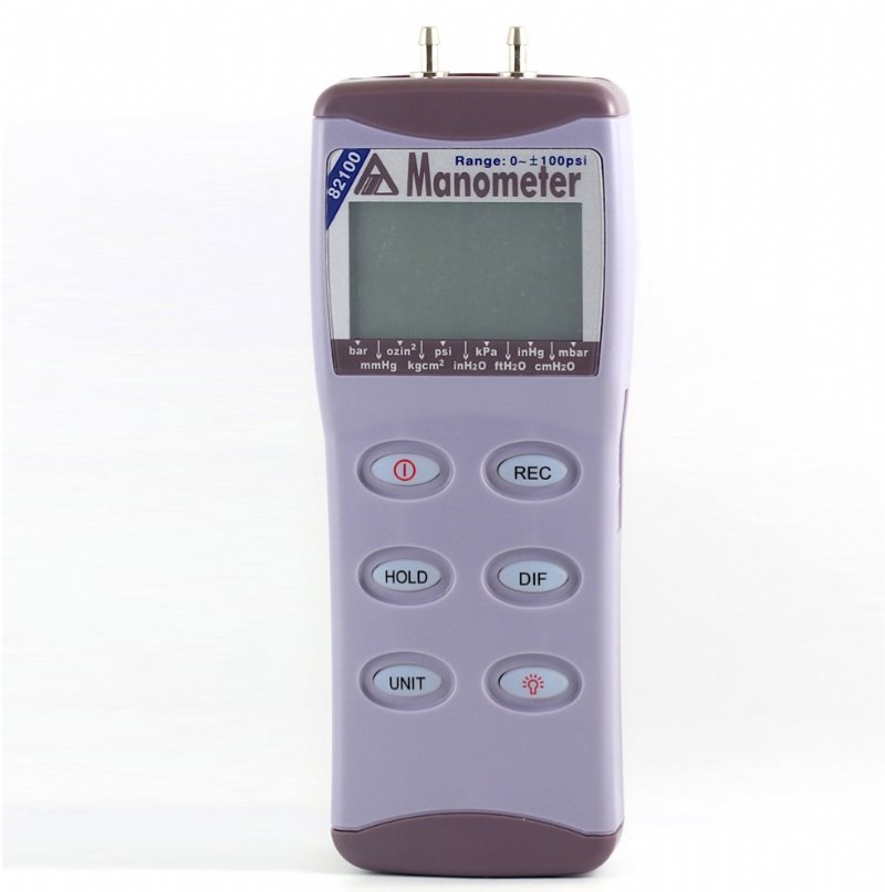AZ Instrument รุ่น82100เครื่องวัดความดันของลมแบบดิจิตัลPortable Digital Manometer,Meas.range:0～100psi,Max.Presure:150psi.