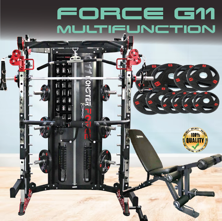 Set Promotion สมิทแมชชีน มอนสเตอร์ฟอส G11 (New Design) , Smith Machine Monster Force G11 + ม้านั่ง Iron 202 Commercial