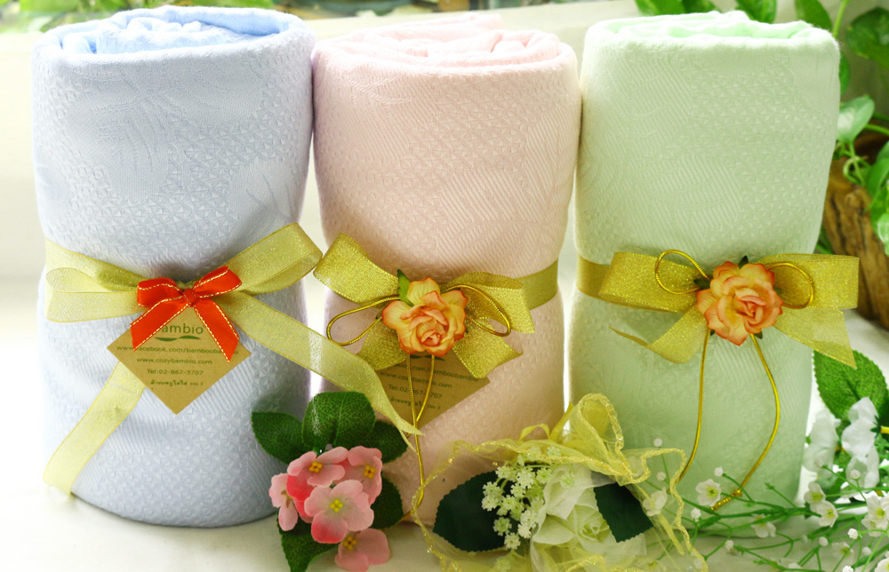 ผ้าห่มใยไผ่รับไหว้ (แบบเนื้อเรียบ)