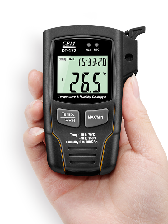 CEM รุ่นDT-172เครื่องบันทึกอุณหภูมิและความชื้นTemperature and Humidity Data Logger,Meas.range:-40~70°C