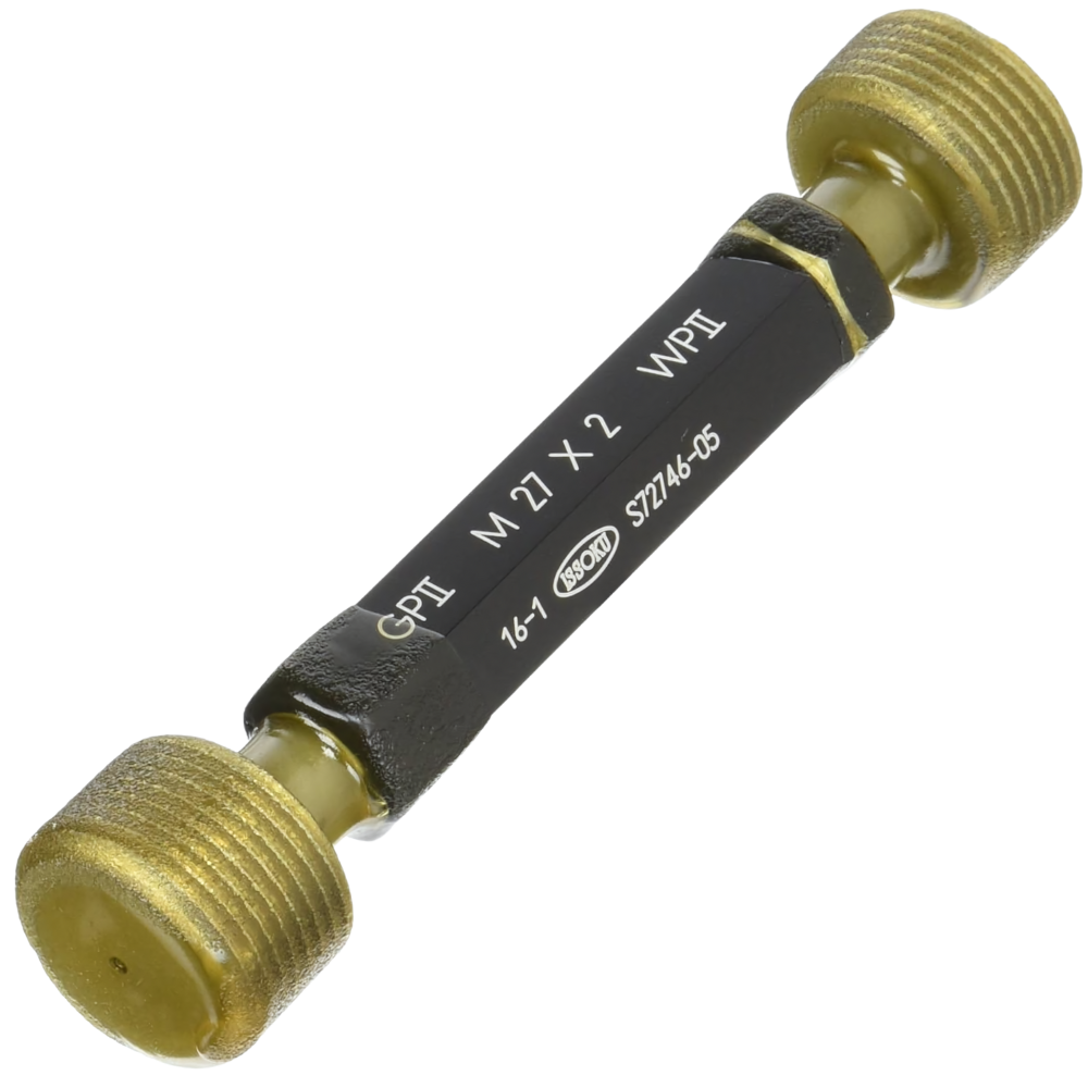 Issoku รหัสสินค้า M30P3.5-GPWP2 เกจวัดเกลียวในสำหรับกระบวนการผลิตมาตรฐานญี่ปุ่น,Thread plug gauge,taperlock type,M30.0x3.5-GPWP2,(JIS Class-2 for Machining,metric type),Go-No/Go set