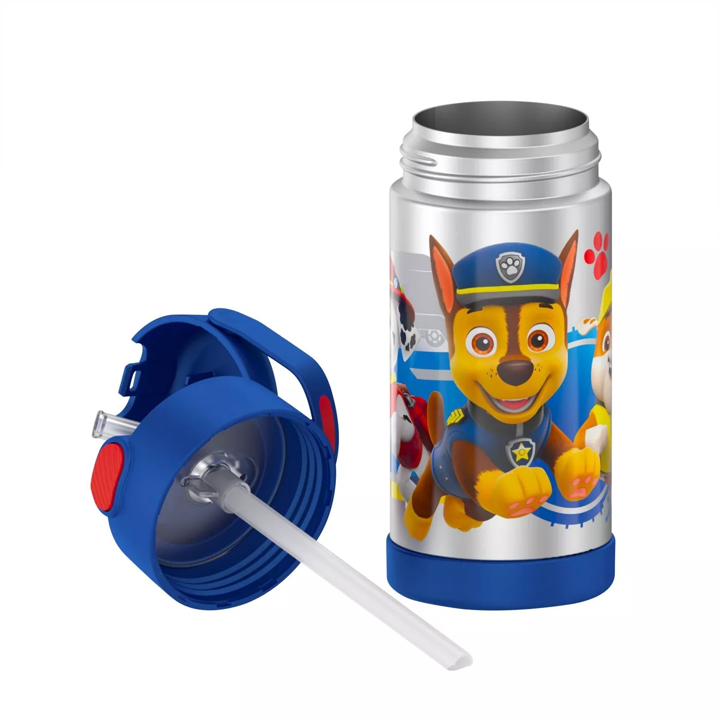 New กระติกน้ำเก็บความเย็น มีหูหิ้ว Paw Patrol Thermos Vacuum Insulated Stainless Steel 12 Ounce Funtainer with Straw