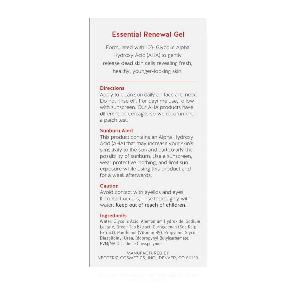 ALPHA HYDROX :: Essential Renewal Gel with 10% AHA (Oil-Free) ขาว ใส ปรับโทนสีผิว สำหรับผิวมัน