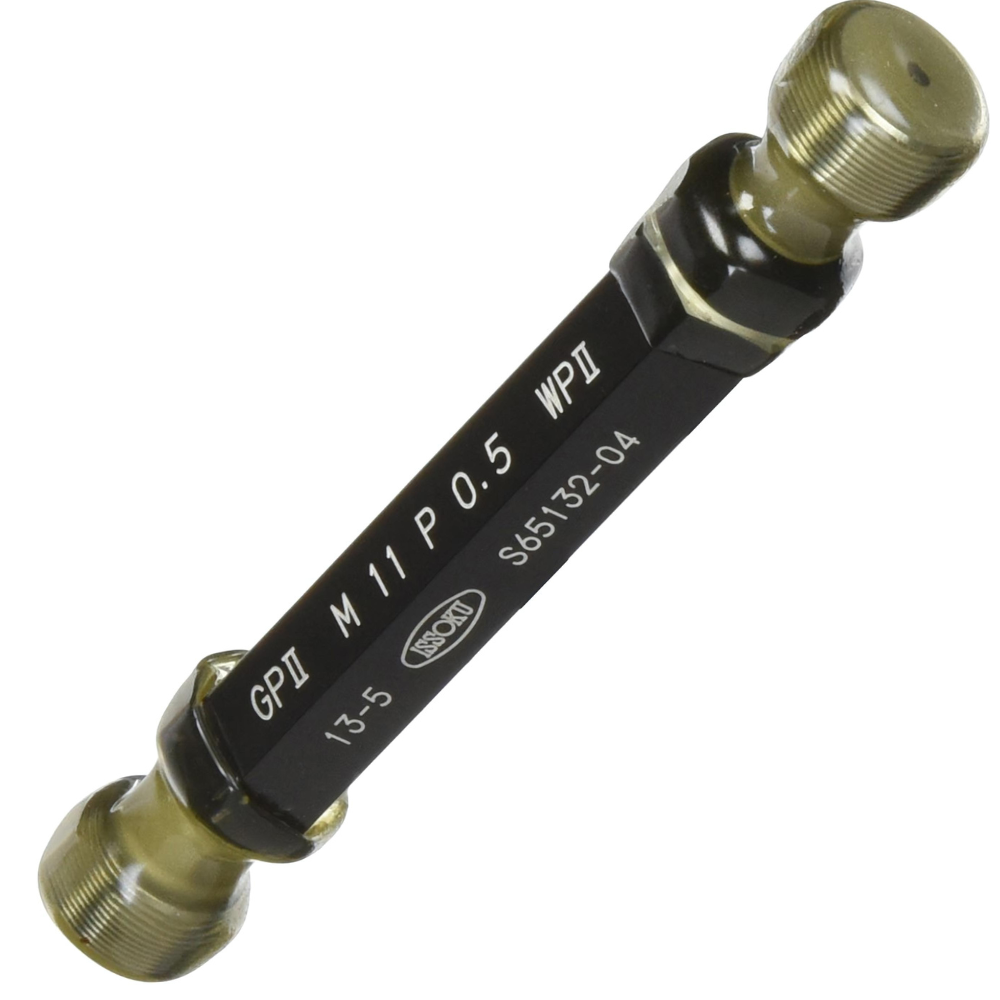 Issoku รหัสสินค้า M11P1.5-GPWP2 เกจวัดเกลียวในสำหรับกระบวนการผลิตมาตรฐานญี่ปุ่น,Thread plug gauge,taperlock type,M11.0x1.5-GPWP2,(JIS Class-2 for Machining,metric type),Go-No/Go set