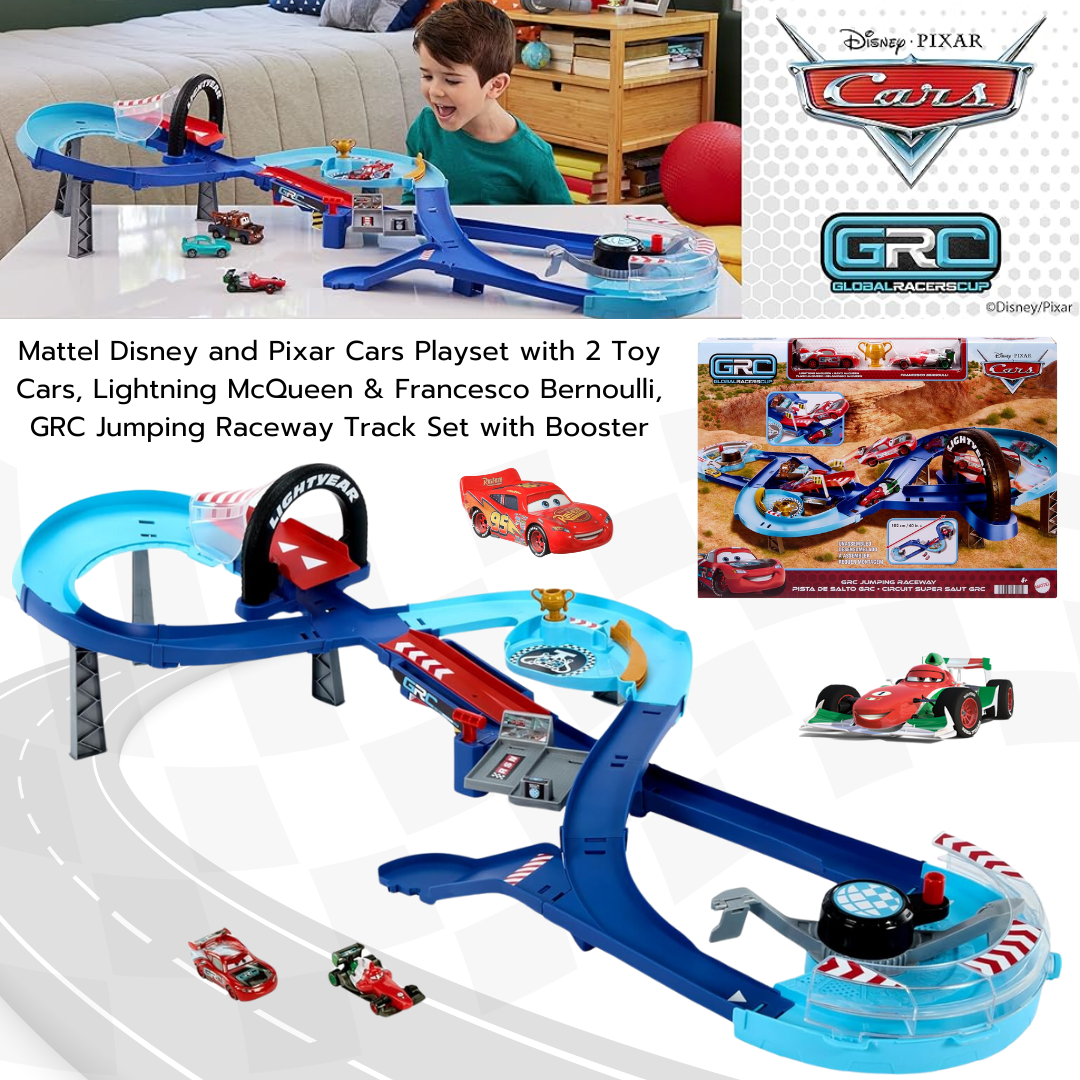นำเข้า 🇺🇸 ซิ่งทะลุสนามแข่ง 🚗💨 กับ Mattel Disney and Pixar Cars Playset พร้อมรถ Lightning McQueen และ Francesco Bernoulli สนามแข่งกระโดดสุดมันส์ที่เด็ก ๆ ต้องหลงรัก ราคา 2,990 บาท