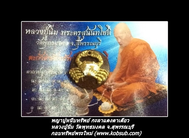 พญาปูหนีบทรัพย์ กะลาแดงตาเดียว หลวงปู่นิ่ม วัดพุทธมงคล จ.สุพรรณบุรี