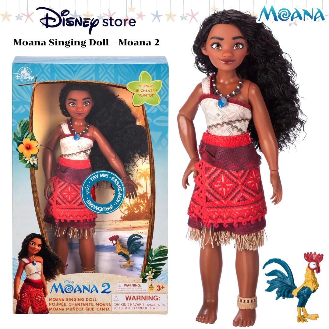 นำเข้า🇺🇸 ตุ๊กตาโมอาน่า Moana Singing Doll – รุ่นใหม่จาก Moana 2 ร้องเพลงได้ ราคา 1,790 บาท