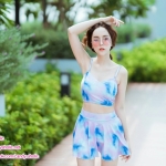 [Free size] ชุดว่ายน้ำทูพีชสายเดี่ยว รุ่น My Dear สีกาแลกซี่