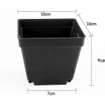 กระถางพลาสติกสี่เหลี่ยม - Square Pot 10x10 cm 7 กระถาง