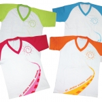 เสื้อกีฬาสีเนื้อ Cotton พื้นขาว