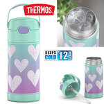 New กระติกน้ำเก็บความเย็น มีหูหิ้ว 12 Ounce Stainless Steel Vacuum Insulated Kids Straw Bottle, Purple Hearts