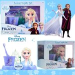 นำเข้า🇺🇸 เซ็ทแปรงสีฟัน-โฟรเซ่นDisney Frozen II 3-Piece Great Smile Elsa Toothbrush and Holder Set , ราคา 690 บาท