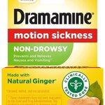 "New Packaging “Dramamine NonDrowsy Naturals With Ginger Motion Sickness Relief Capsules 18 Tabs