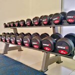 ดัมเบลหุ้มยาง พร้อมชั้นวาง 10 คู่ 2.5-25kg Muscle