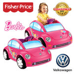 สินค้าพร้อมส่งคะ เอาใจสาวกบาร์บี้คะ รถแบตไสตล์ Volksawagen สินค้านำเข้าจากอเมริกาคะ Fisher-Price Power Wheels Barbie Volkswagen New Beetle 6-Volt Battery-Powered Ride-On ราคา 9,900 บาท