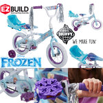 จักรยานเด็กลายเจ้าหญิงดิสนี่ย์ โฟรเซ่น Disney Frozen 12" Girls Bike with Doll Carrier by Huffy (สินค้านำเข้า USA) ขนาดล้อ 12 นิ้ว ยี่ห้อ Huffy สำหรับเด็ก 3-5 ขวบ