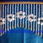 ม่านโค้งสั้นลายทึบดอกไม้ลีลาวดีเขียว