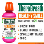 น้ำยาบ้วนปาก TheraBreath Healthy Smile Dentist Formulated 24-Hour Oral Rinse, Sparkle Mint, 16 Ounce ราคา 500 บาท