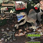 นำเข้า🇺🇸 แรปเตอร์จูราสสิคRichgv Upgraded Remote Light Control Dinosaur，Remote Control Dinosaur.