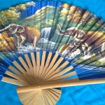 พัดเพ้นท์ลายช้างแขวนผนัง ส่งฟรี