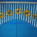 ม่านสั้นทึบลายดอกไม้ส้ม