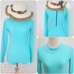 (freesize) ชุดว่ายน้ำแขนยาว วันพีช สีฟ้า คุณสมบัติกันแดดและUV ปกป้องผิว