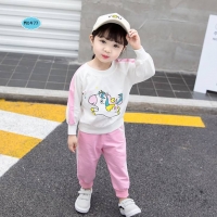 ชุดเซตสปอร์ตลายม้าโพนี่สีชมพูขาว ไซส์ 100