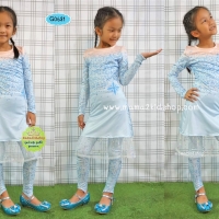 ชุดเจ้าหญิงเอลซาสีฟ้าอ่อน เดรส+เลคกิ้ง Frozen 2 ไซส์ 110