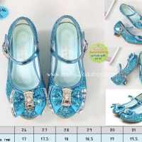 รองเท้าคัชชูส้นสูงกากเพชรสีฟ้า ไซส์ 30