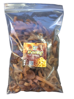 แคบหมูไร้มัน น้ำหนัก 1 กิโลกรัม อร่อยถูกปาก (สูตรไทยใหญ่) อบในหม้อไร้น้ำมันได้ แคบหมูไม่ทอด ราคาถูก หนังหมูแห้ง ยังไม่ได้ทอด แคบหมูปรุงรส สูตรเด็ดไม่ซ้ำใคร สินค้าผลิตใหม่ตลอด แคบหมูไร้มันกึ่งสำเร็จรูป Pork rind, Pork crackling แคบหมู ไร้มัน แบบยังไม่ทอด ร