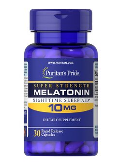 PURITAN'S PRIDE :: MELATONIN 10 mg เมลาโทนิน 10 มิลลิกรัม 30-120 แคปซูล เมลาโทนิน ผ่อนคลาย แก้ปัญหานอนไม่หลับ (เลือกขนาดด้านใน) -