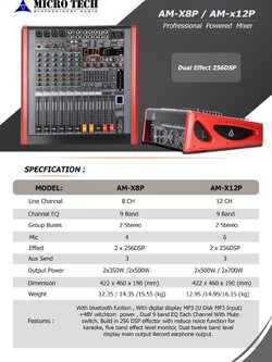 เครื่องเสียงห้องประชุม-MICORTECH-(AM-X8P/AM-X12P)#28500-120200-20-611023