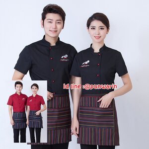 เสื้อพนักงานต้อนรับ เสื้อพนักงานโรงแรม เสื้อฟอร์มพนักงาน ชุดฟอร์มพนักงาน ดำ แดง L-3XL F6011026 ตัว