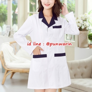 ชุดฟอร์มพนักงานสำเร็จรูปคลินิคทันตแพทย์ ชุดฟอร์มพนักงานนวดสปา ชุดพนักงานสปา ชุดพนักงานเสริมสวย คุณภาพดี s-2xl TS6301012 เสื้อ